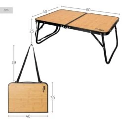 AKTIVE - Table De Camping Pliante Effet Bambou, 60x40x25 Cm -Aventure Soldes aktive table de camping pliante effet bambou 60x40x25 cm 3