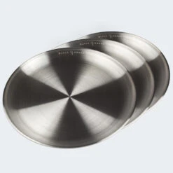 Assiette Plate De Camping | Diamètre Env. 23 Cm | Acier Inox | 3 Assiettes -Aventure Soldes assiette plate de camping diametre env 23 cm acier inox 3 assiettes 3