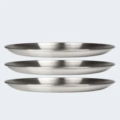 Assiette Plate De Camping | Diamètre Env. 23 Cm | Acier Inox | 3 Assiettes -Aventure Soldes assiette plate de camping diametre env 23 cm acier inox 3 assiettes 6