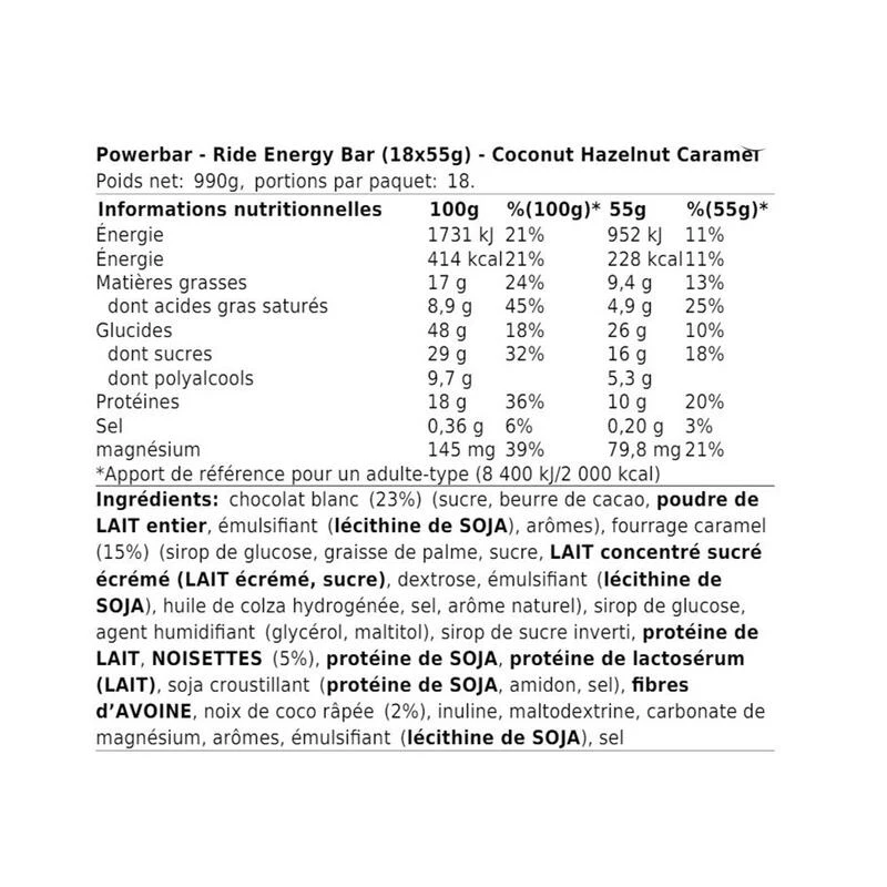 Powerbar Barre énergétique Ride Energy Coco-hazelnut Caramel 18 X 55g 4 Powerbar Barre énergétique Ride Energy Coco-hazelnut Caramel 18 X 55g – Image 2