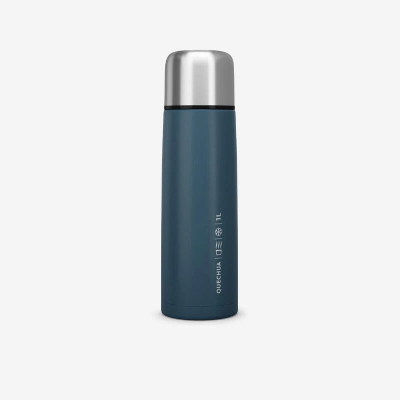 Quechua Bouteille Isotherme Inox 1L Avec Gobelet Pour La Randonnée - Bleu 3 Quechua Bouteille Isotherme Inox 1L Avec Gobelet Pour La Randonnée - Bleu