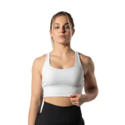 Brassière De Sport Côtelée V2 Blanc -Aventure Soldes brassiere de sport cotelee v2 blanc 2
