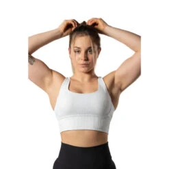 Brassière De Sport Côtelée V2 Blanc -Aventure Soldes brassiere de sport cotelee v2 blanc 3