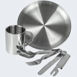 Camping Assiette Plate, Couverts Et Tasse Isotherme Set | Acier Inoxydable -Aventure Soldes camping assiette plate couverts et tasse isotherme set acier inoxydable 2