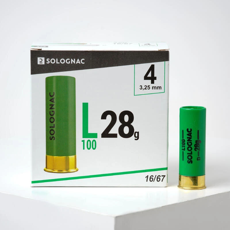 CARTOUCHE L100 28g CALIBRE 16/67 PLOMB N°4 X25 3 CARTOUCHE L100 28g CALIBRE 16/67 PLOMB N°4 X25
