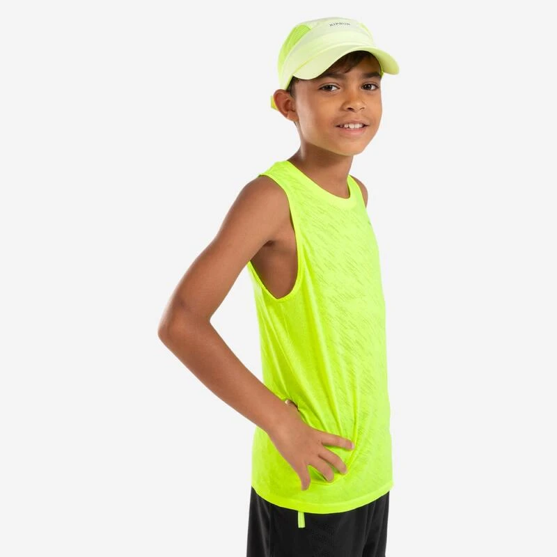 Casquette De Running Enfant Respirante - KIPRUN Run Dry Jaune 4 Casquette De Running Enfant Respirante - KIPRUN Run Dry Jaune – Image 2