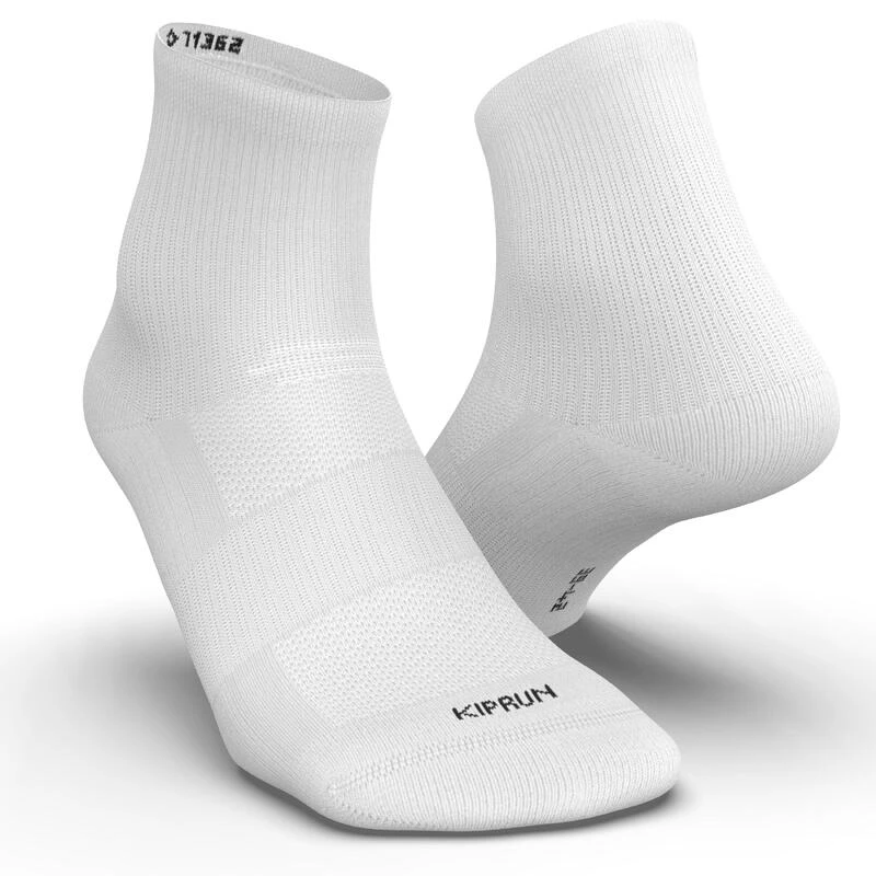 CHAUSSETTES DE RUNNING RUN500 MI-HAUTEURS X2 BLANCHES 4 CHAUSSETTES DE RUNNING RUN500 MI-HAUTEURS X2 BLANCHES – Image 2