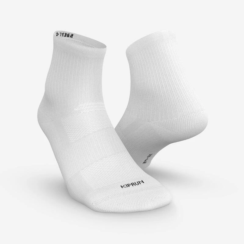 CHAUSSETTES DE RUNNING RUN500 MI-HAUTEURS X2 BLANCHES 3 CHAUSSETTES DE RUNNING RUN500 MI-HAUTEURS X2 BLANCHES