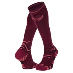 BV Sport Chaussettes Trail Compression Bordeaux/rose