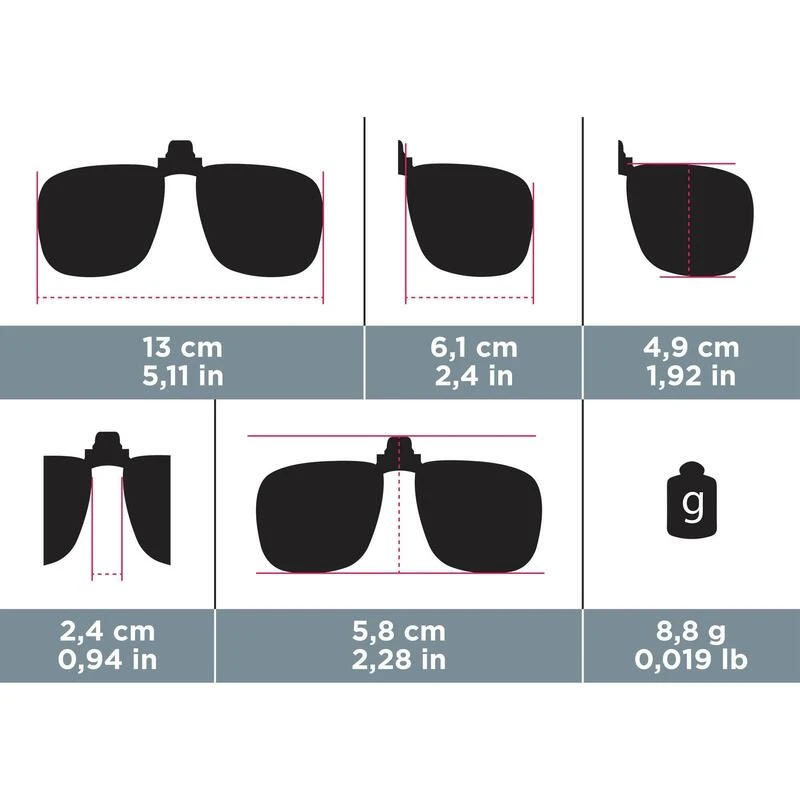 Quechua Clip Adaptable Sur Lunettes De Vue - MH OTG 120 Large - Polarisant Catégorie 3 11 Quechua Clip Adaptable Sur Lunettes De Vue - MH OTG 120 Large - Polarisant Catégorie 3 – Image 9