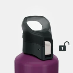 Quechua Gourde Alu 1L Avec Bouchon à Ouverture Rapide Pour La Randonnée - Violet -Aventure Soldes gourde alu 1l avec bouchon a ouverture rapide pour la randonnee violet 4