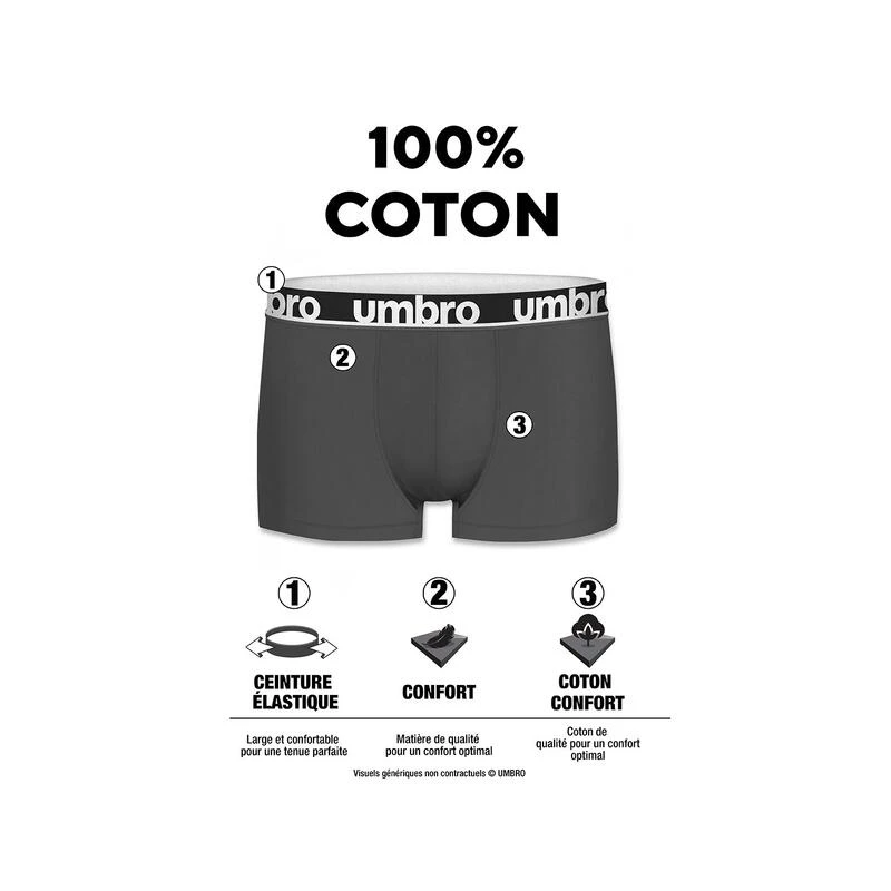 UMBRO Lot De 5 Boxers Coton Homme 4 UMBRO Lot De 5 Boxers Coton Homme – Image 2
