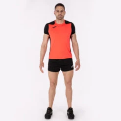 Maillot Manches Courtes Homme Joma Record Ii Corail Fluo Noir -Aventure Soldes maillot manches courtes homme joma record ii corail fluo noir 3