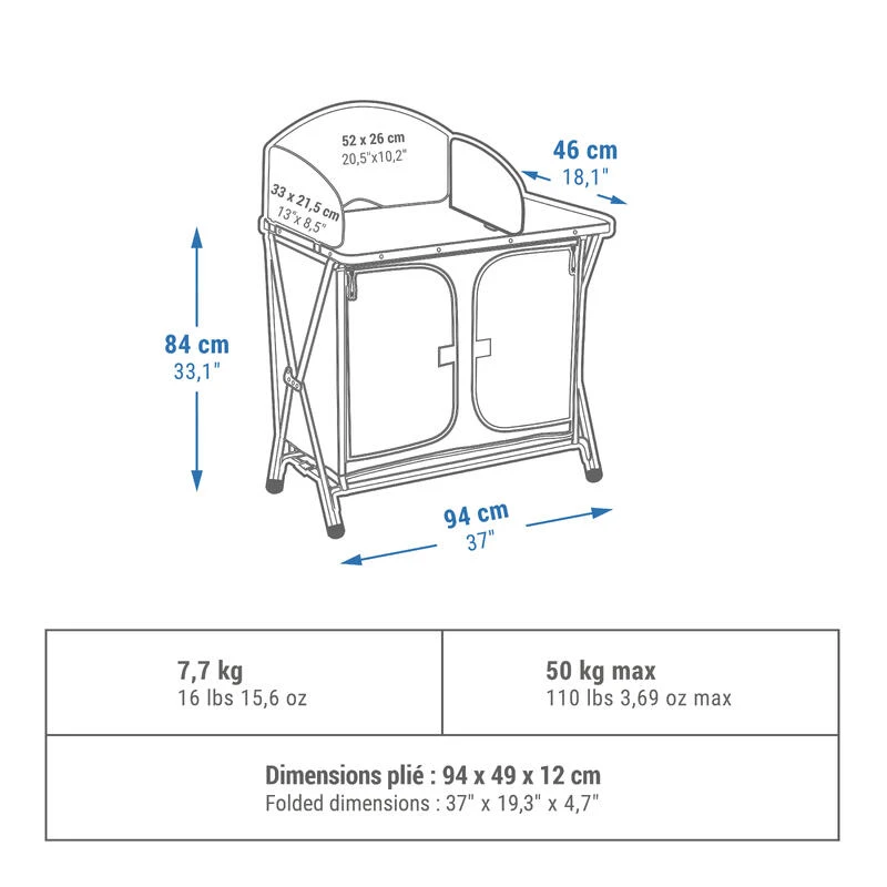 Quechua MEUBLE DE CUISINE PLIABLE POUR LE CAMPING 4 Quechua MEUBLE DE CUISINE PLIABLE POUR LE CAMPING â Image 2