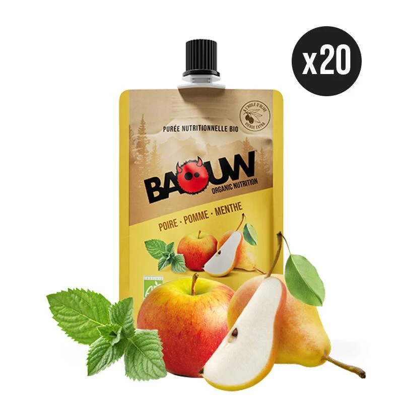 Pack X20 Purées Nutritionnelles Bio Fruitées Poire-Pomme-Menthe 90g 3 Pack X20 Purées Nutritionnelles Bio Fruitées Poire-Pomme-Menthe 90g