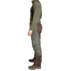 PANTALON CHASSE A BRETELLES CHAUD -20°C VERT 100 -Aventure Soldes pantalon chasse a bretelles chaud 20c vert 100 2