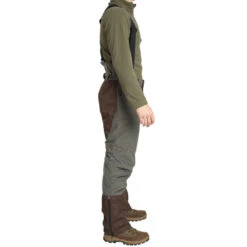 PANTALON CHASSE A BRETELLES CHAUD -20°C VERT 100 -Aventure Soldes pantalon chasse a bretelles chaud 20c vert 100 3