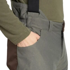 PANTALON CHASSE A BRETELLES CHAUD -20°C VERT 100 -Aventure Soldes pantalon chasse a bretelles chaud 20c vert 100 7