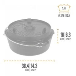 Petromax Dutch Oven FT6-6QT - Sans Pieds 9 Petromax Dutch Oven FT6-6QT - Sans Pieds -Aventure Soldes petromax dutch oven ft6 6qt sans pieds 2