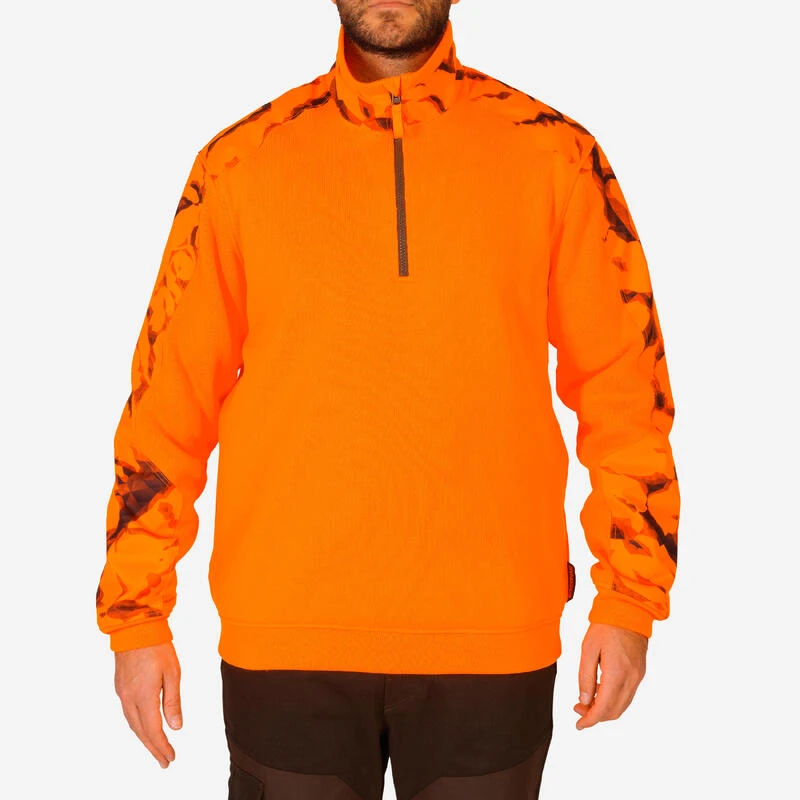 Pull Chasse Renfort Orange Fluo 500 4 Pull Chasse Renfort Orange Fluo 500 – Image 2