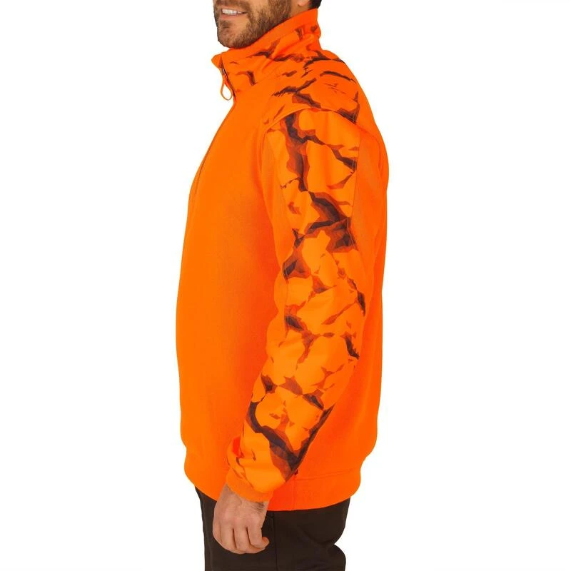 Pull Chasse Renfort Orange Fluo 500 6 Pull Chasse Renfort Orange Fluo 500 – Image 4