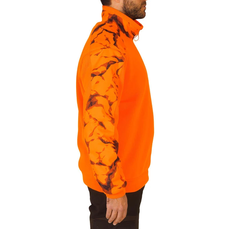 Pull Chasse Renfort Orange Fluo 500 7 Pull Chasse Renfort Orange Fluo 500 – Image 5