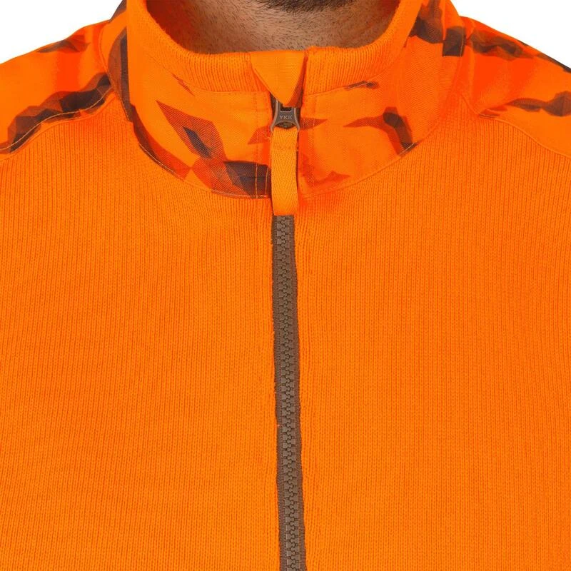 Pull Chasse Renfort Orange Fluo 500 9 Pull Chasse Renfort Orange Fluo 500 – Image 7