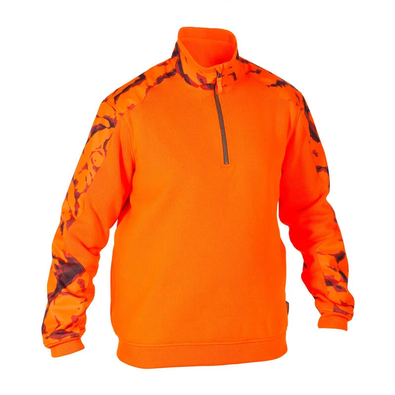 Pull Chasse Renfort Orange Fluo 500 3 Pull Chasse Renfort Orange Fluo 500