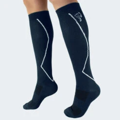 Sport Chaussettes De Course Avec Compression | Mi-bas | Femmes Et Hommes | Bleu -Aventure Soldes sport chaussettes de course avec compression mi bas femmes et hommes bleu 2