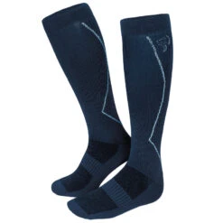 Sport Chaussettes De Course Avec Compression | Mi-bas | Femmes Et Hommes | Bleu