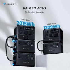 Station Électrique Portable BLUETTI AC60+B80+PV120 Pour Camping -Aventure Soldes station electrique portable bluetti ac60b80pv120 pour camping 5