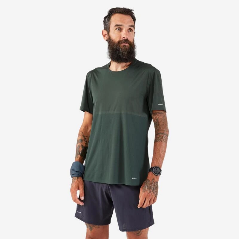 T-shirt De Running Longue Distance Homme - KIPRUN Run 900 Ultra Vert Foncé Grisé 3 T-shirt De Running Longue Distance Homme - KIPRUN Run 900 Ultra Vert Foncé Grisé