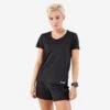 Kalenji T-shirt De Running Respirant Femme - KIPRUN Run 100 Noir -Aventure Soldes t shirt de running respirant femme kiprun run 100 noir