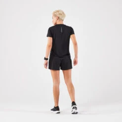 Kalenji T-shirt De Running Respirant Femme - KIPRUN Run 100 Noir -Aventure Soldes t shirt de running respirant femme kiprun run 100 noir 4