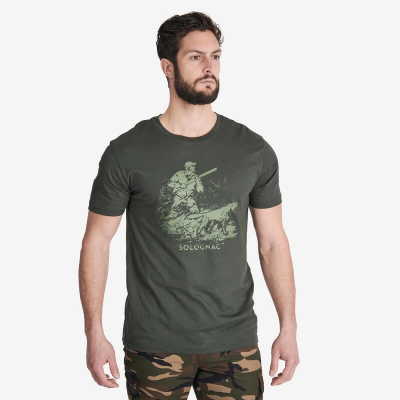T-shirt Manches Courtes Chasse Coton Homme - 100 Chien Arrêt Vert 3 T-shirt Manches Courtes Chasse Coton Homme - 100 Chien Arrêt Vert