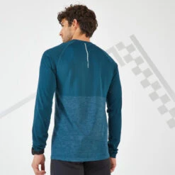 T-SHIRT RUNNING HOMME RESPIRANT MANCHE LONGUE - KIPRUN CARE BLEU PETROLE LTD 9 T-SHIRT RUNNING HOMME RESPIRANT MANCHE LONGUE - KIPRUN CARE BLEU PETROLE LTD -Aventure Soldes t shirt running homme respirant manche longue kiprun care bleu petrole ltd 2