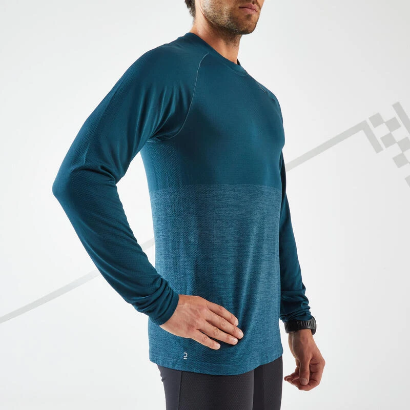 T-SHIRT RUNNING HOMME RESPIRANT MANCHE LONGUE - KIPRUN CARE BLEU PETROLE LTD 7 T-SHIRT RUNNING HOMME RESPIRANT MANCHE LONGUE - KIPRUN CARE BLEU PETROLE LTD – Image 5