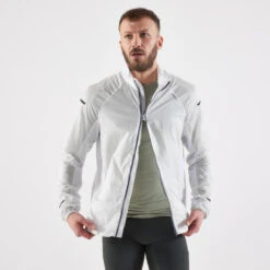 Veste Coupe Vent Homme - KIPRUN WIND JACKET BLANCHE -Aventure Soldes veste coupe vent homme kiprun wind jacket blanche 3