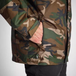 VESTE IMPERMEABLE CHAUDE 100 CAMO WOODLAND 17 VESTE IMPERMEABLE CHAUDE 100 CAMO WOODLAND -Aventure Soldes veste impermeable chaude 100 camo woodland 5