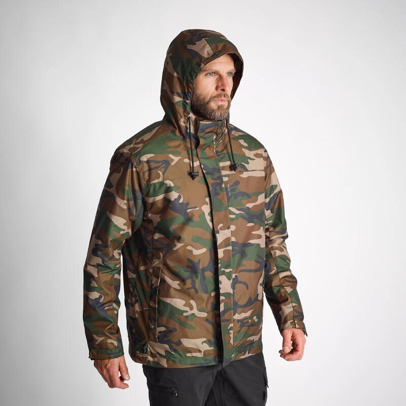 VESTE IMPERMEABLE CHAUDE 100 CAMO WOODLAND 12 VESTE IMPERMEABLE CHAUDE 100 CAMO WOODLAND – Image 10