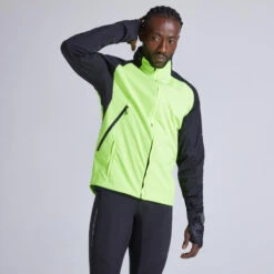 VESTE RUNNING HIVER DEPERLANTE COUPE-VENT HOMME KIPRUN WARM REGUL JAUNE -Aventure Soldes veste running hiver deperlante coupe vent homme kiprun warm regul jaune 3