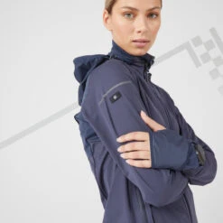 VESTE RUNNING HIVER FEMME DÉPERLANTE COUPE-VENT- KIPRUN WARM REGUL BLEU -Aventure Soldes veste running hiver femme deperlante coupe vent kiprun warm regul bleu 2