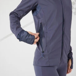 VESTE RUNNING HIVER FEMME DÉPERLANTE COUPE-VENT- KIPRUN WARM REGUL BLEU -Aventure Soldes veste running hiver femme deperlante coupe vent kiprun warm regul bleu 6