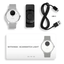 Withings - ScanWatch Light (37mm-white) -Aventure Soldes withings scanwatch light 37mm white 5