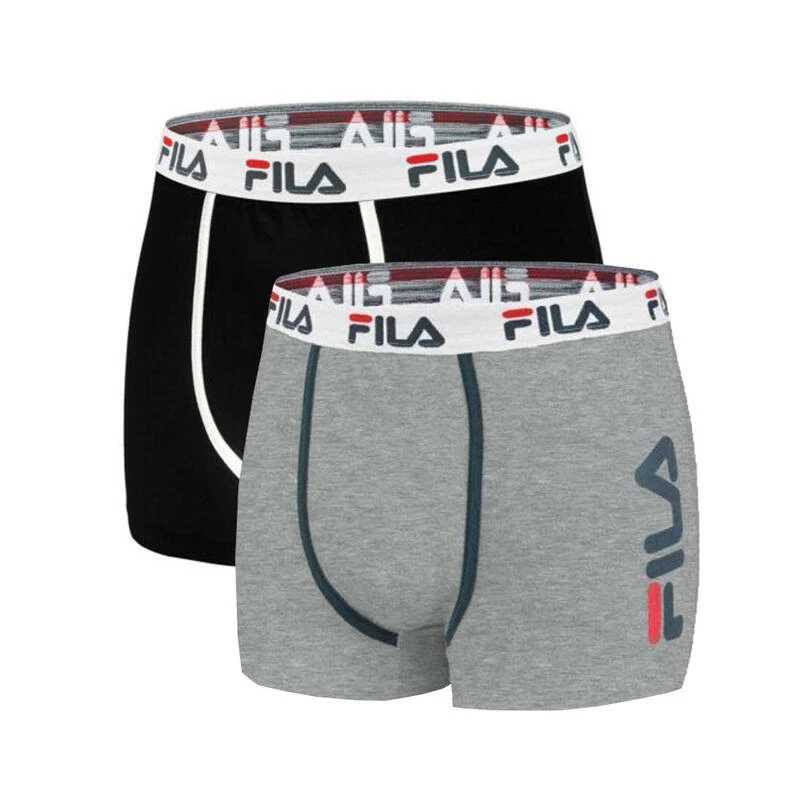 X2 Boxers Noir/Gris Homme Fila FU5040 3 X2 Boxers Noir/Gris Homme Fila FU5040